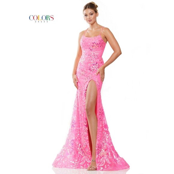 NEW Pink Fitted Sequin Prom Dress Size 0 - Picture 1 of 3